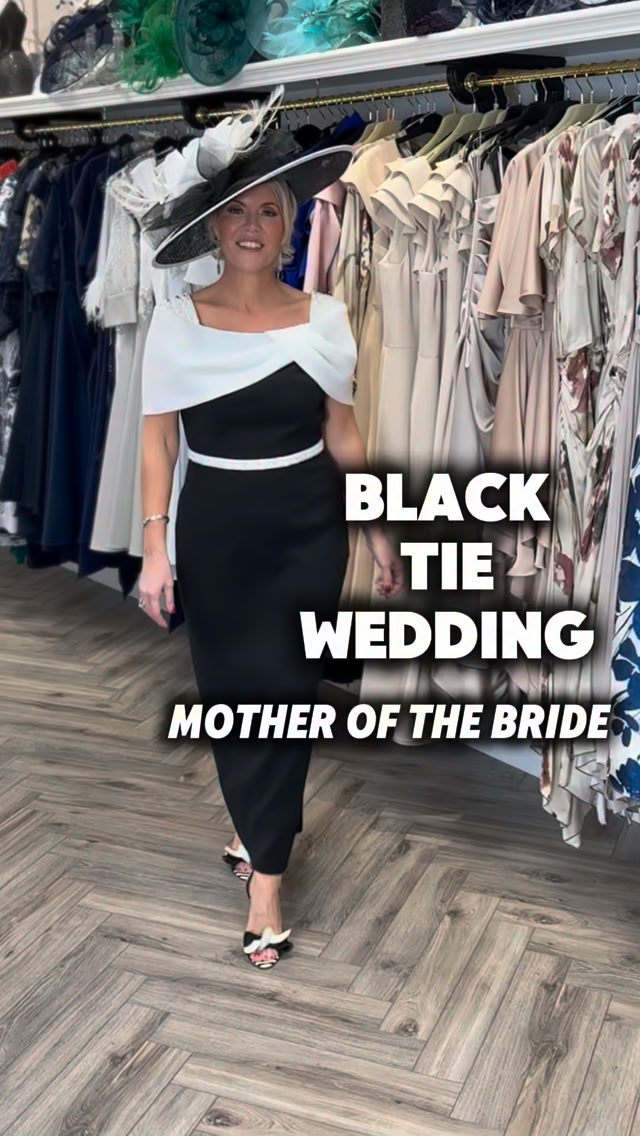black and white formal dresses for mother of the bride & style — completely reimagined. This striking monochrome occasion dress is designed modern mothers who want elegance with impact… combining structure, movement statement styling baroque