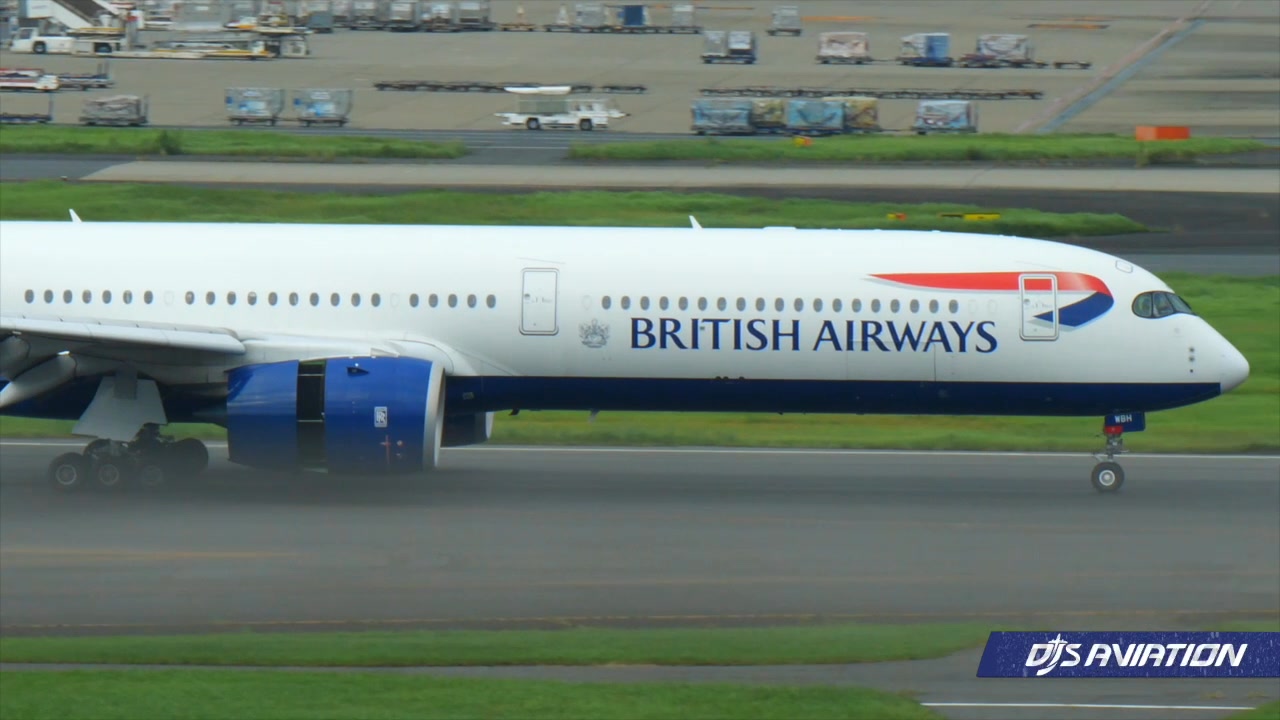A British Airways Airbus A350-1000 arriving in Tokyo Haneda