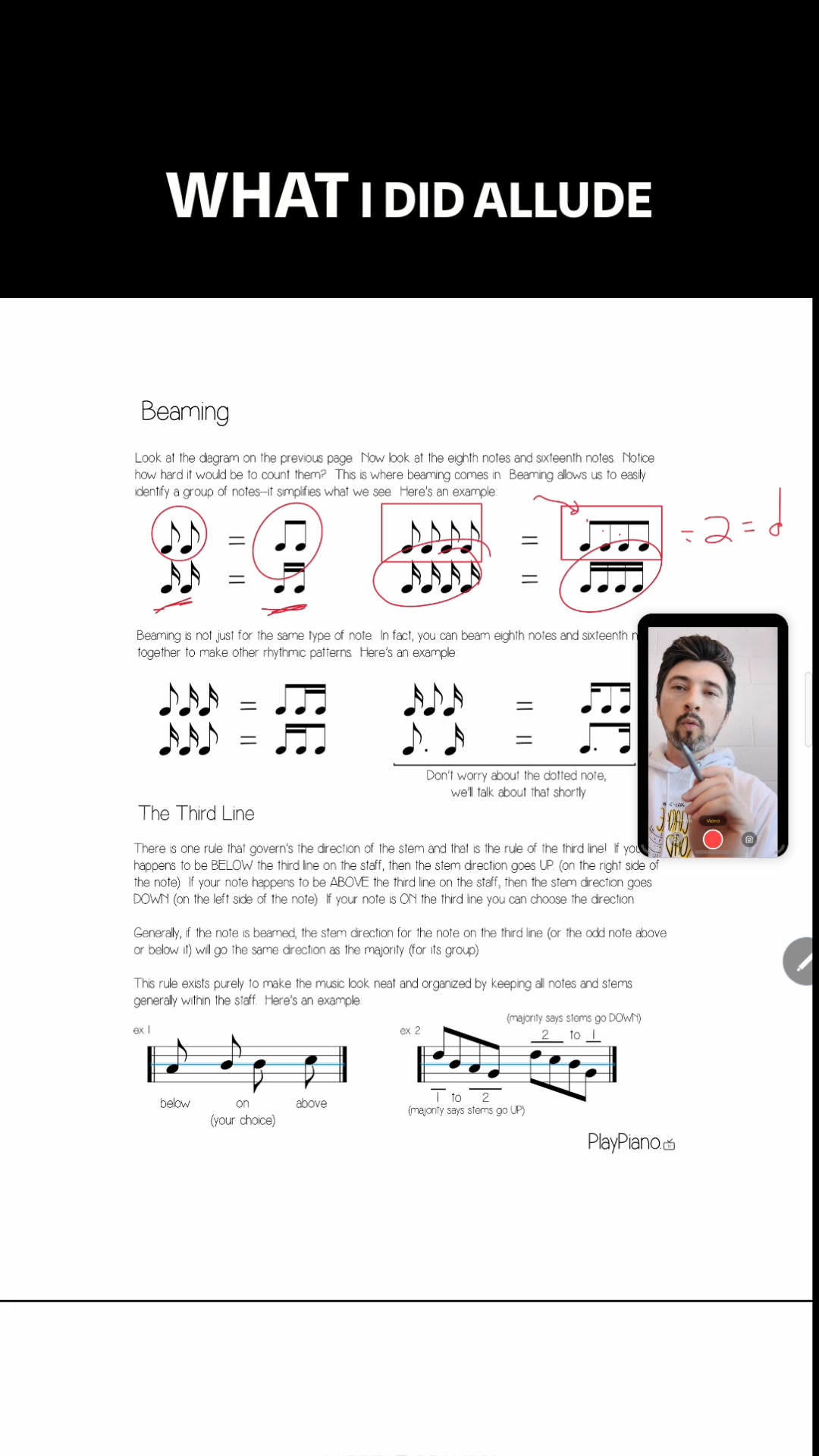 You can combine different note values together! An eighth note can join ...