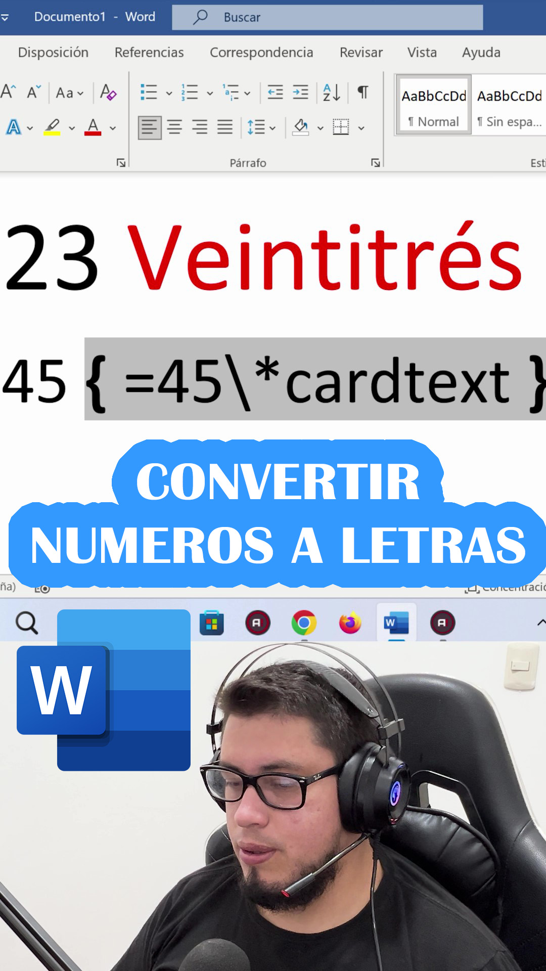 Convertir NUMEROS a LETRAS EN WORD. #Wordtip #ofimatica #office # ...