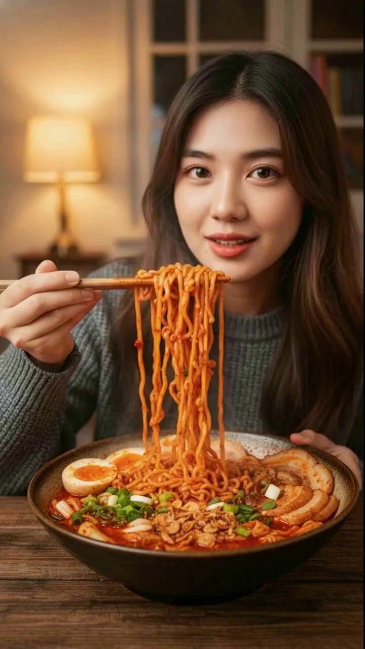 Warning: SUPER spicy today 🌶🔥 Still delicious though! #spicynoodles # ...