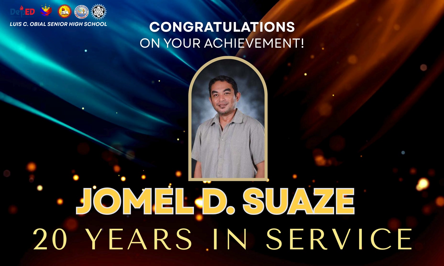 𝑪𝒆𝒍𝒆𝒃𝒓𝒂𝒕𝒊𝒏𝒈 20 𝒀𝒆𝒂𝒓𝒔 𝒐𝒇 𝑫𝒆𝒅𝒊𝒄𝒂𝒕𝒆𝒅 𝑺𝒆𝒓𝒗𝒊𝒄𝒆! Congratulations to Sir Jomel ...