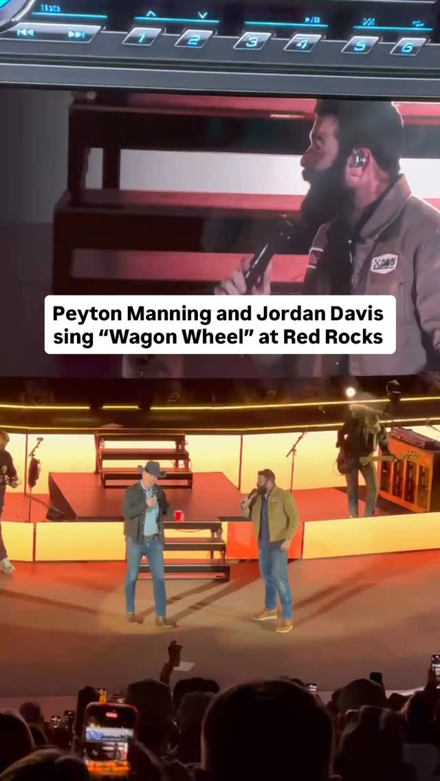 Peyton Manning joins Jordan Davis on stage at his show last night at ...