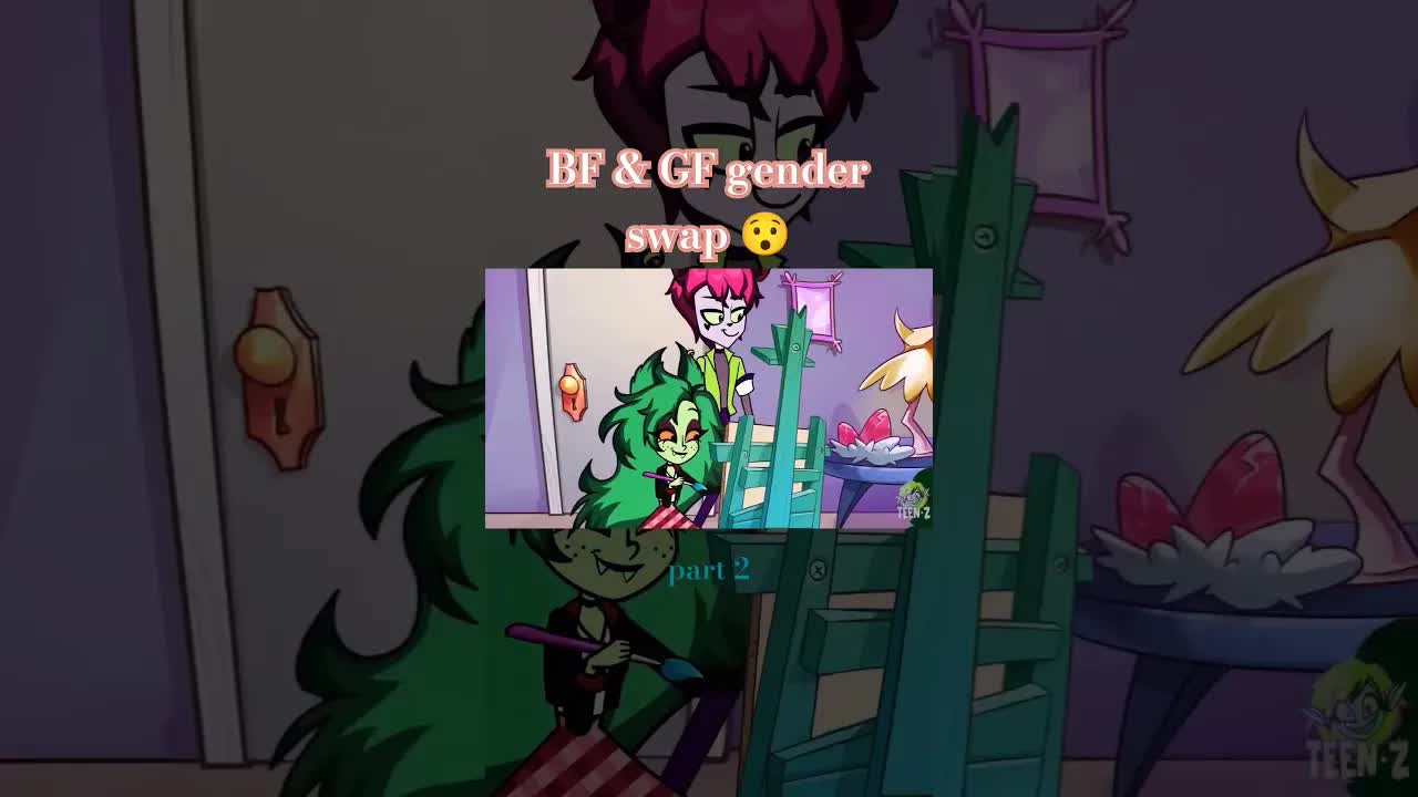BF & GF gender swap 😯 part 2 #shortsfeed #animation #genderbend