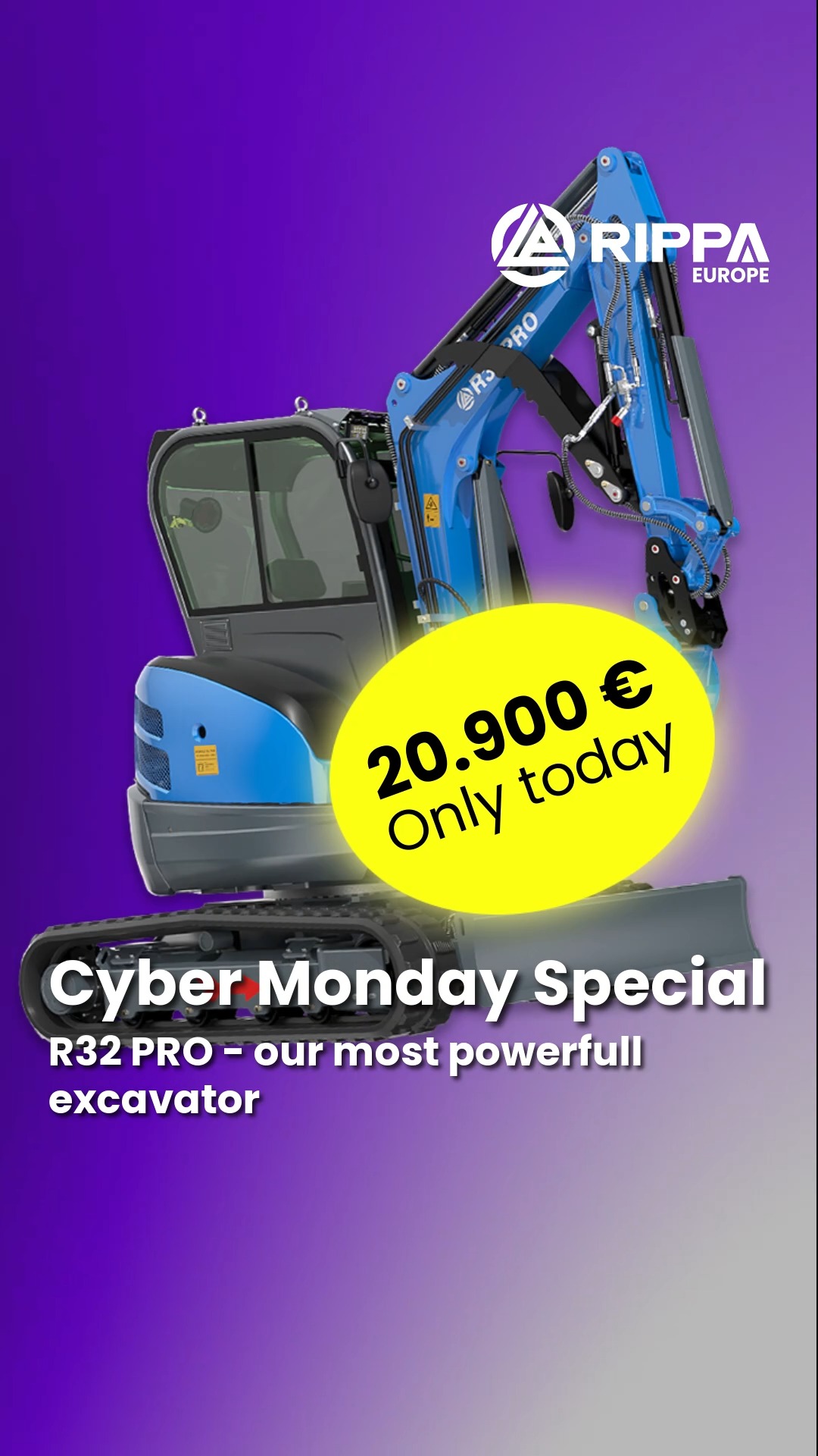 Cyber Monday is here! Get the R32 PRO – our most powerful 3.2-ton ...