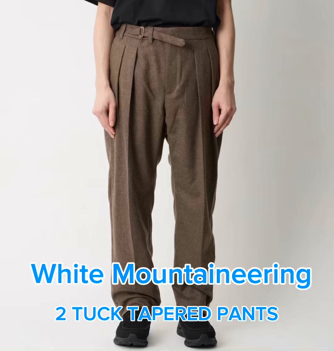 White Mountaineering 2 TUCK TAPERED PANTS 】が登場。 ベルト