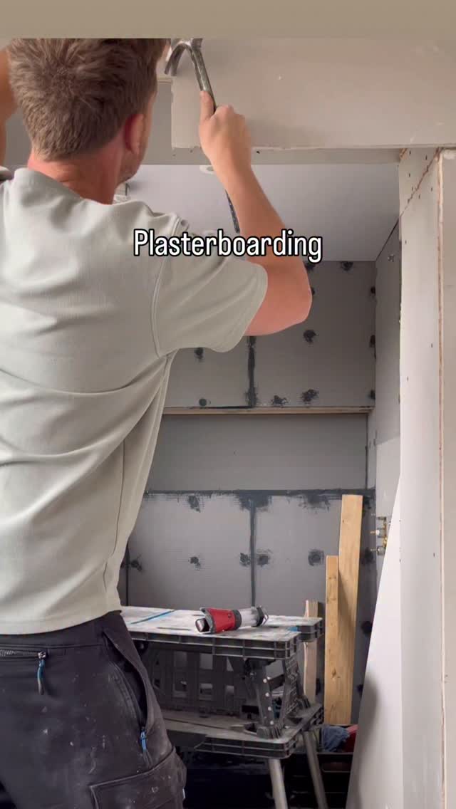 Old School Plasterboarding #plastering #plumbing #construction #fyp # ...