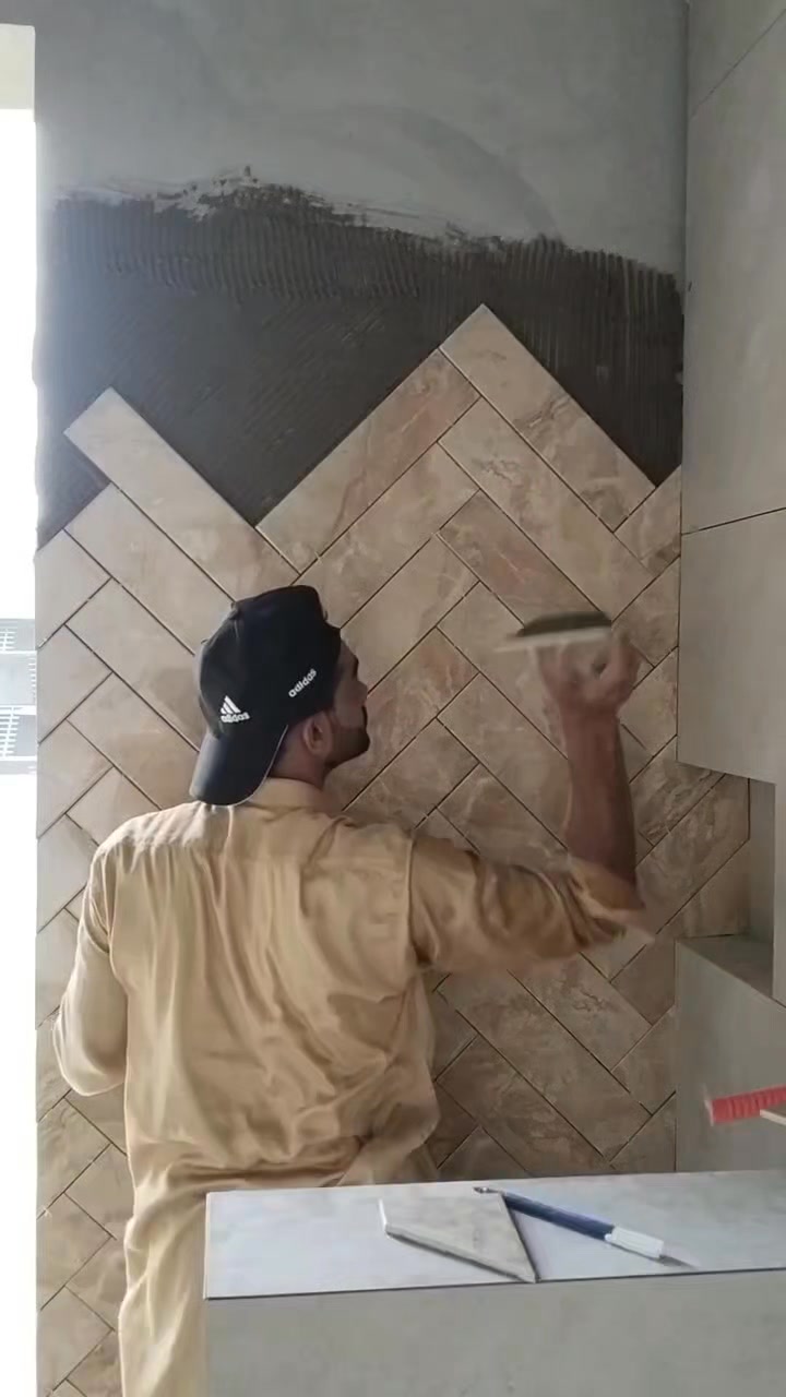 Herringbone wall Tile Design #Alitilesexpert #ceramics # ...