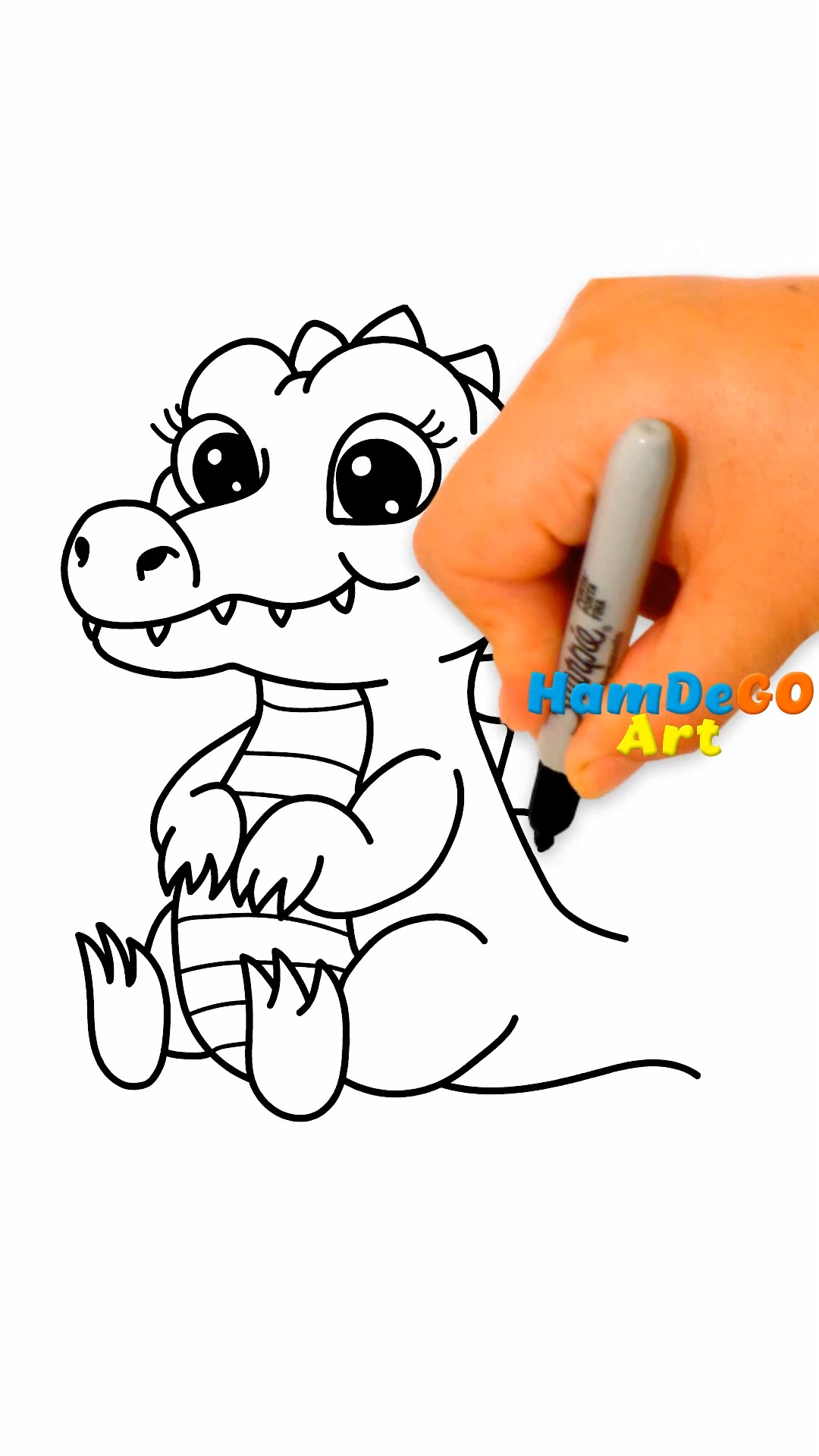 🌟Que hermoso !!🌟 Tutorial para aprender a dibujar un cocodrilo paso a ...