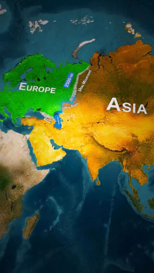 Natural boundaries of Asia and Europe ! #geography #reels #continent # ...