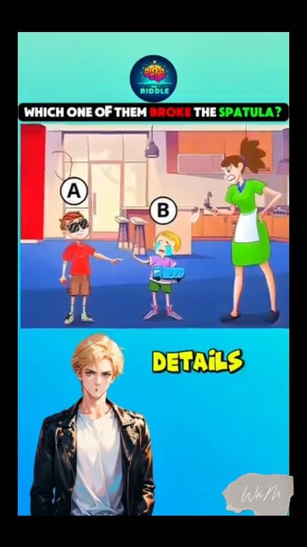 which one of them broke the spatula? #riddle #foryoupages #foryoupage # ...