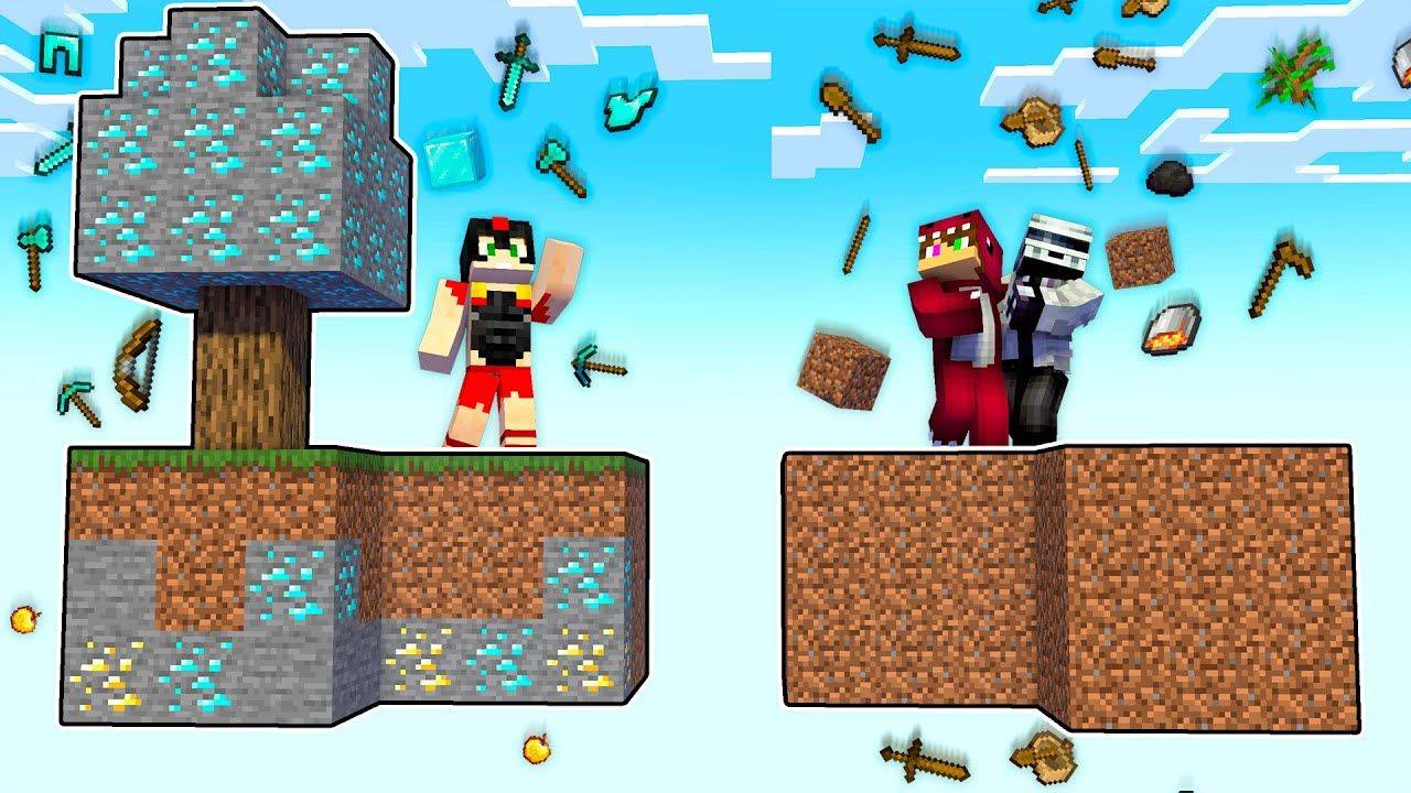 Minecraft SKYBLOCK pero CAEN COSAS del cielo en Skyblock noob vs pro en ...