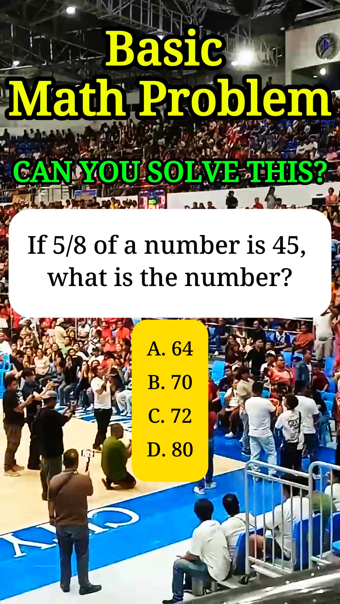 A number divided by 1/5 results in 80. What is the number? 😎