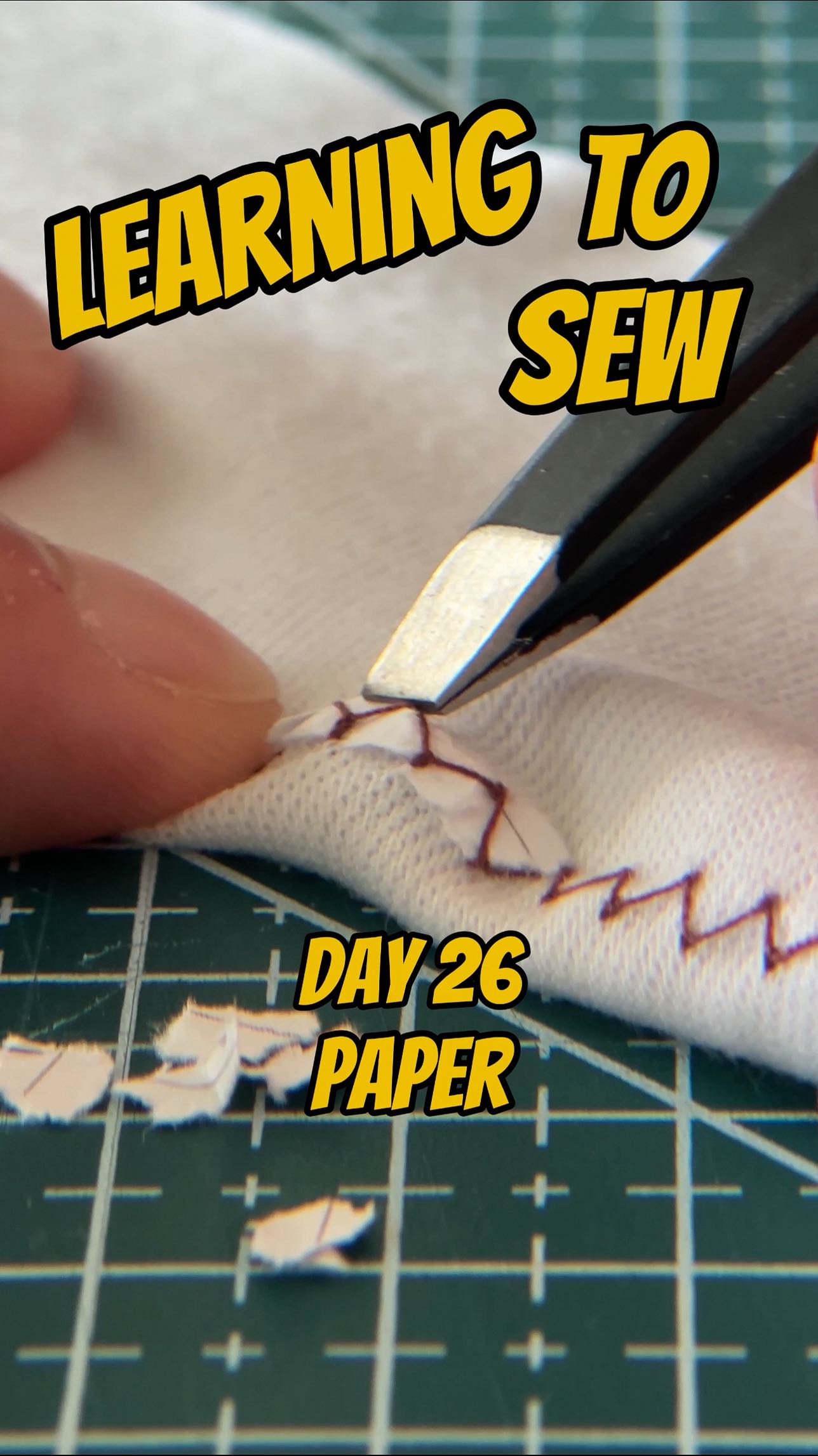 LEARNING TO SEW, paper Day 26 was all about paper. I learned that using