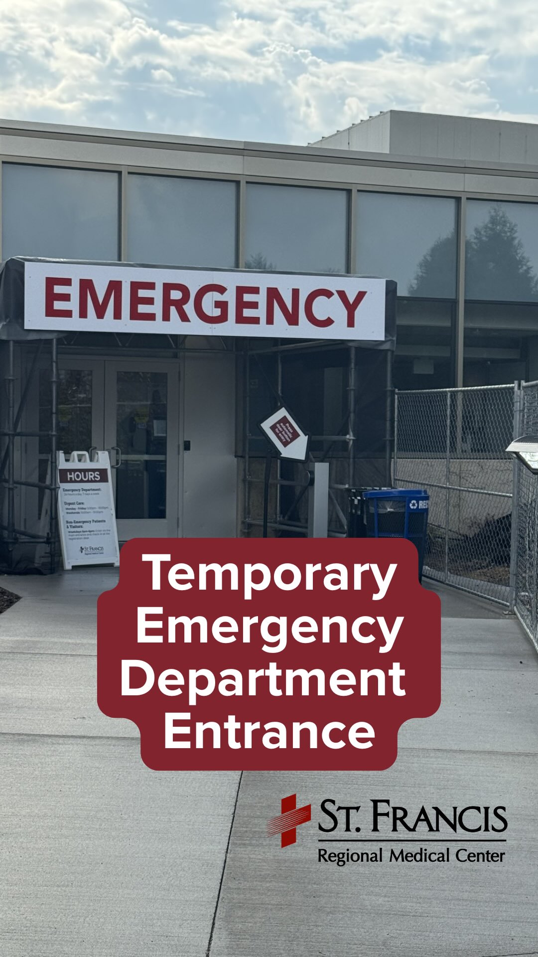 Follow us into the temporary Emergency Department entrance at St ...