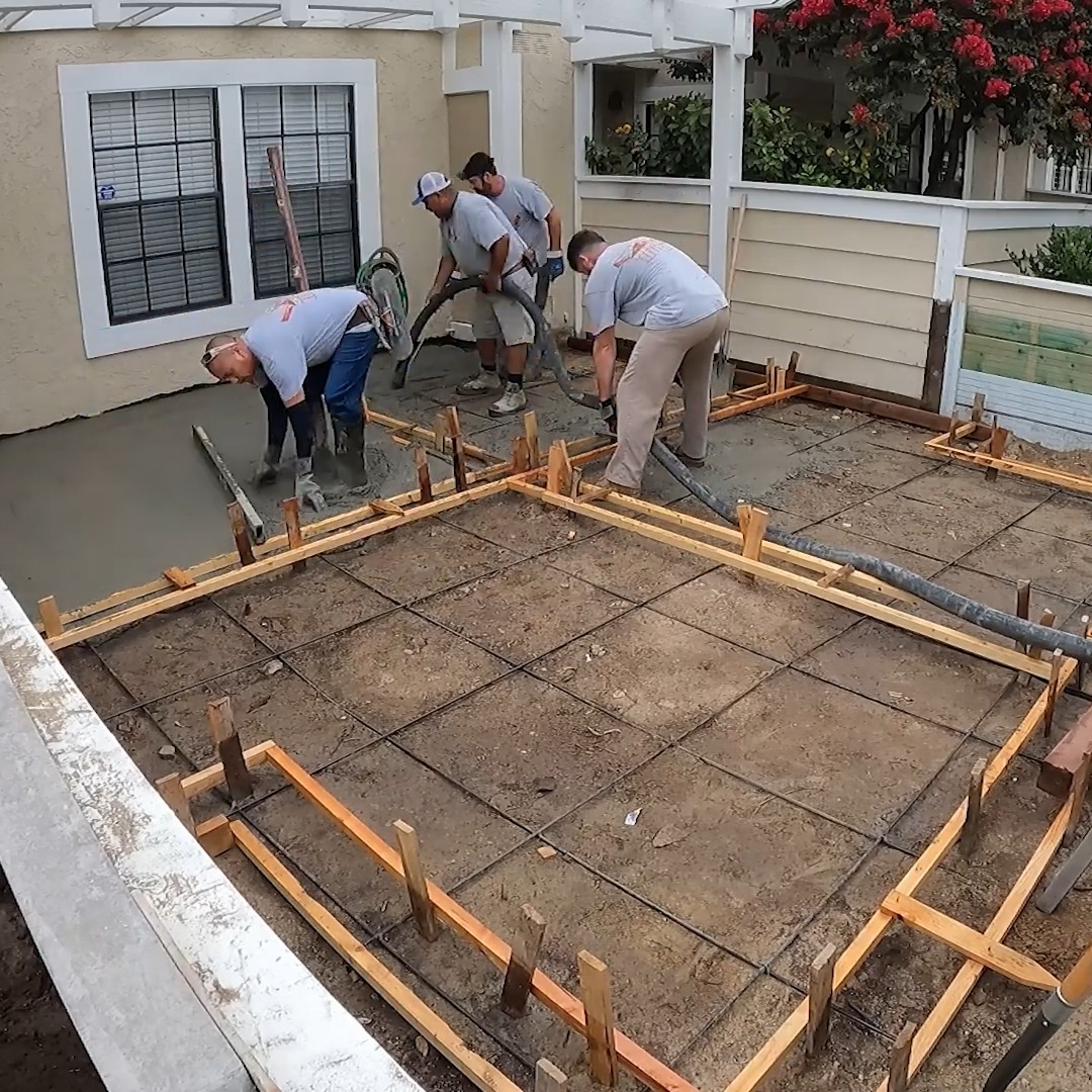 Brick Ribbon Concrete Patio Remodel | Brick Ribbon Concrete Patio ...
