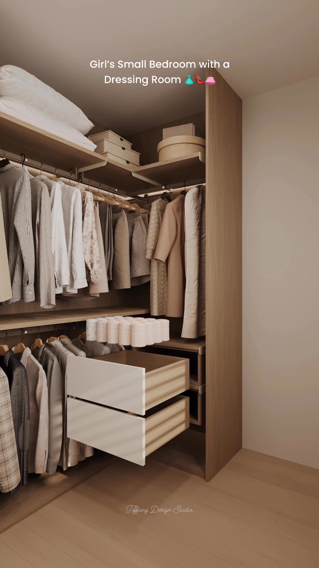 How to design a dressing room in a small bedroom?