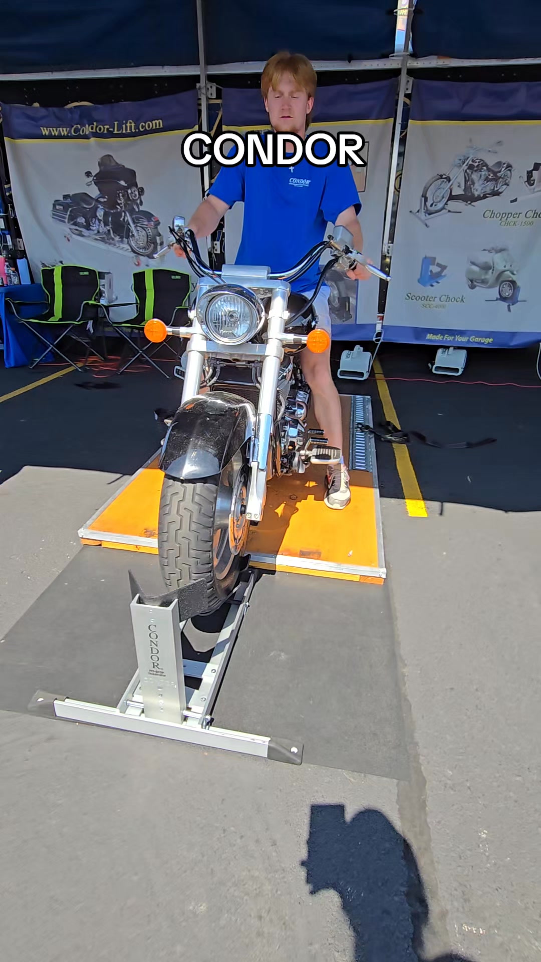 CONDOR holds your bike upright. Maximize your Motorcycle Garage! # ...