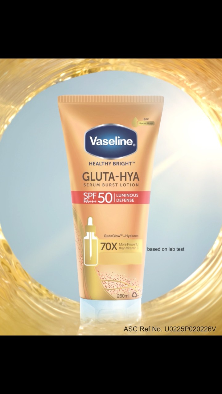 gold l glutathione lotion spf 50 Scared of sun damage? Use Vaseline Gluta-Hya Serum Burst Lotions for a non-sticky, sun-protected glow! | Vaseline Dry & Dull Skin Shop ma:nyo Online | Options:Luthione 1200mg only