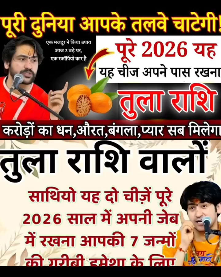 तुला राशि 26 दिसंबर, यह 2 चीजें हमेशा अपने साथ रखना ,पूरी दुनिया आपके ...