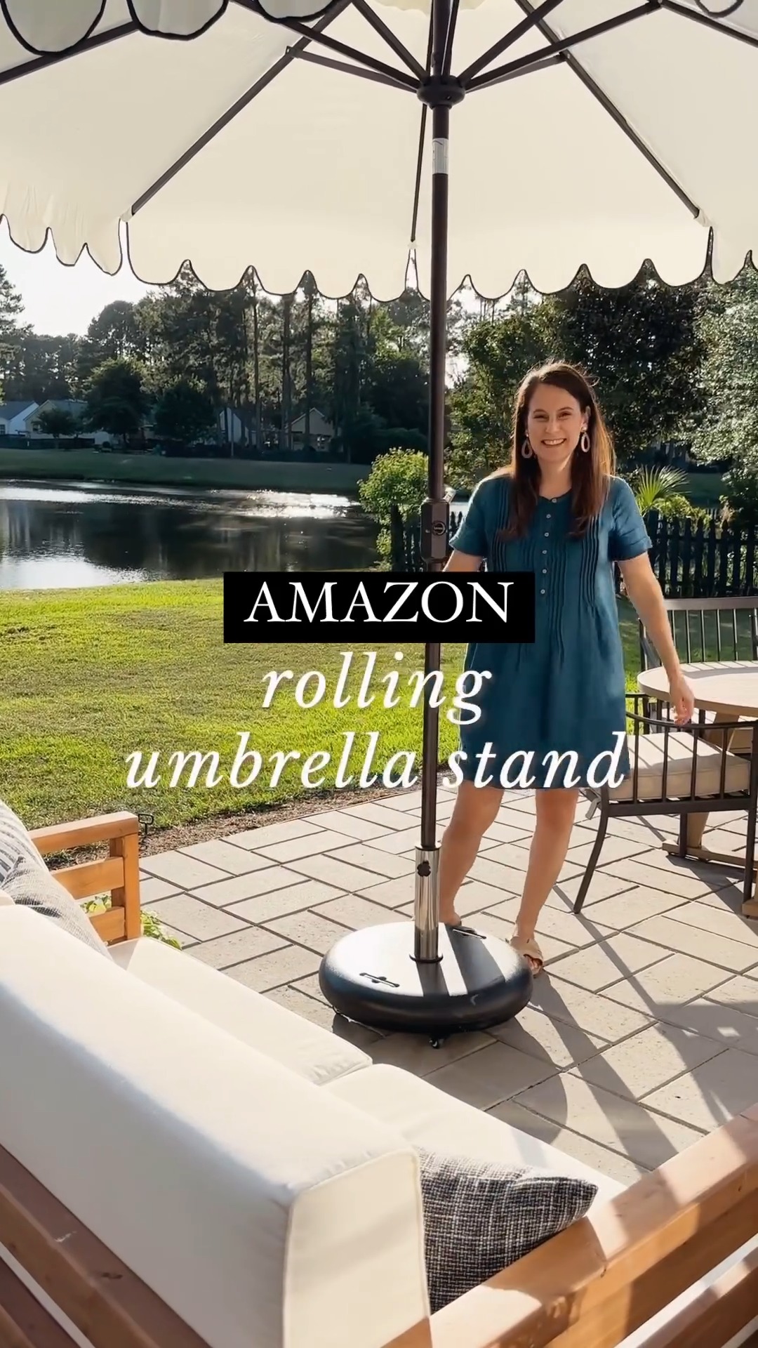 My favorite Amazon outdoor find! An umbrella stand with wheels is the best idea ever so you can easily move your patio umbrella where you need shade! Shop it here (affiliate): 