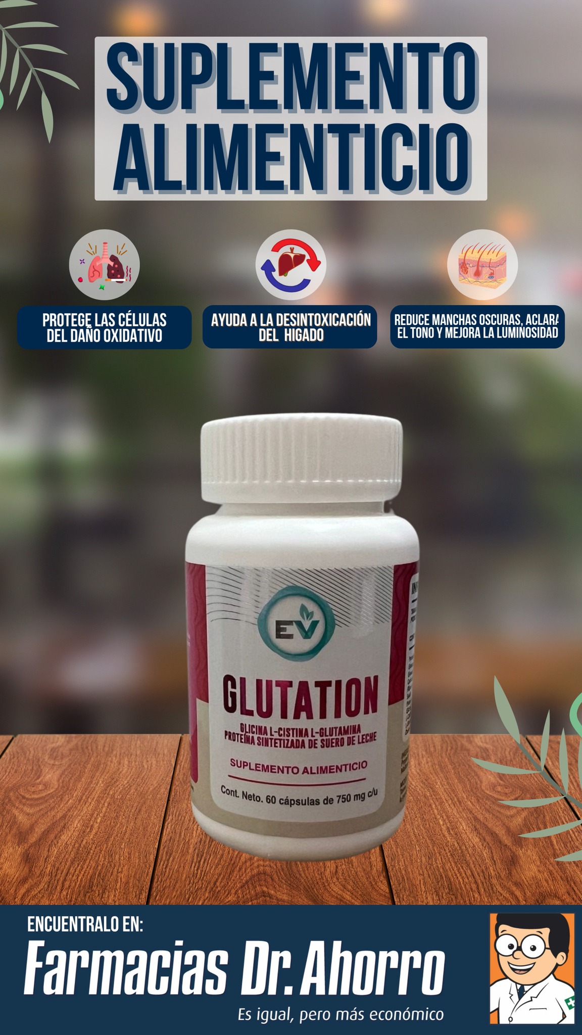 💚 Dale un impulso a tu salud desde adentro 💚, El Glutatión es conocido como el antioxidante maestro porque ayuda a proteger tus células del daño, fortalece tu sistema inmunológico y contribuye a 