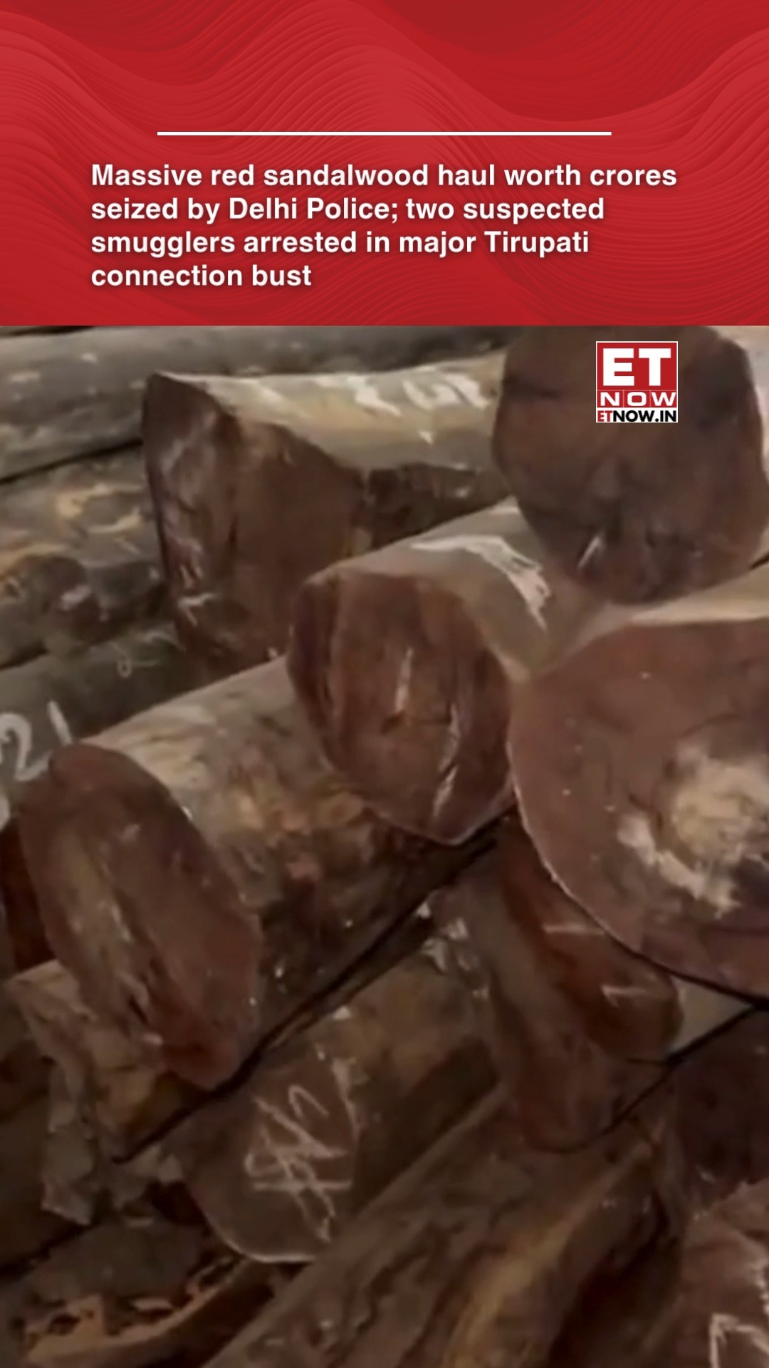 Delhi Police have seized a massive haul of red sandalwood worth crores ...