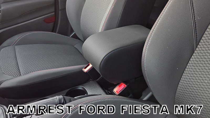 Bracciolo Centrale Per Ford Fiesta Mk7 (2009-2017) – Portaoggetti, Portabicchieri, Rivestimento In Similpelle, Facile Montaggio