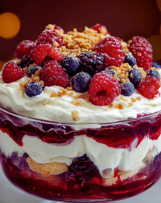 Mixed Berry Trifle 2 cups mixed berries (strawberries, blueberries ...