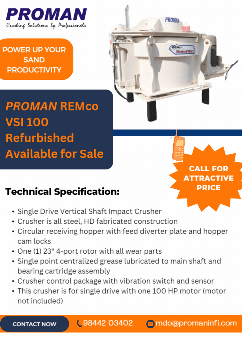 *PROMAN REMco VSI 100 Refurbished* Upgrade your crushing operations ...