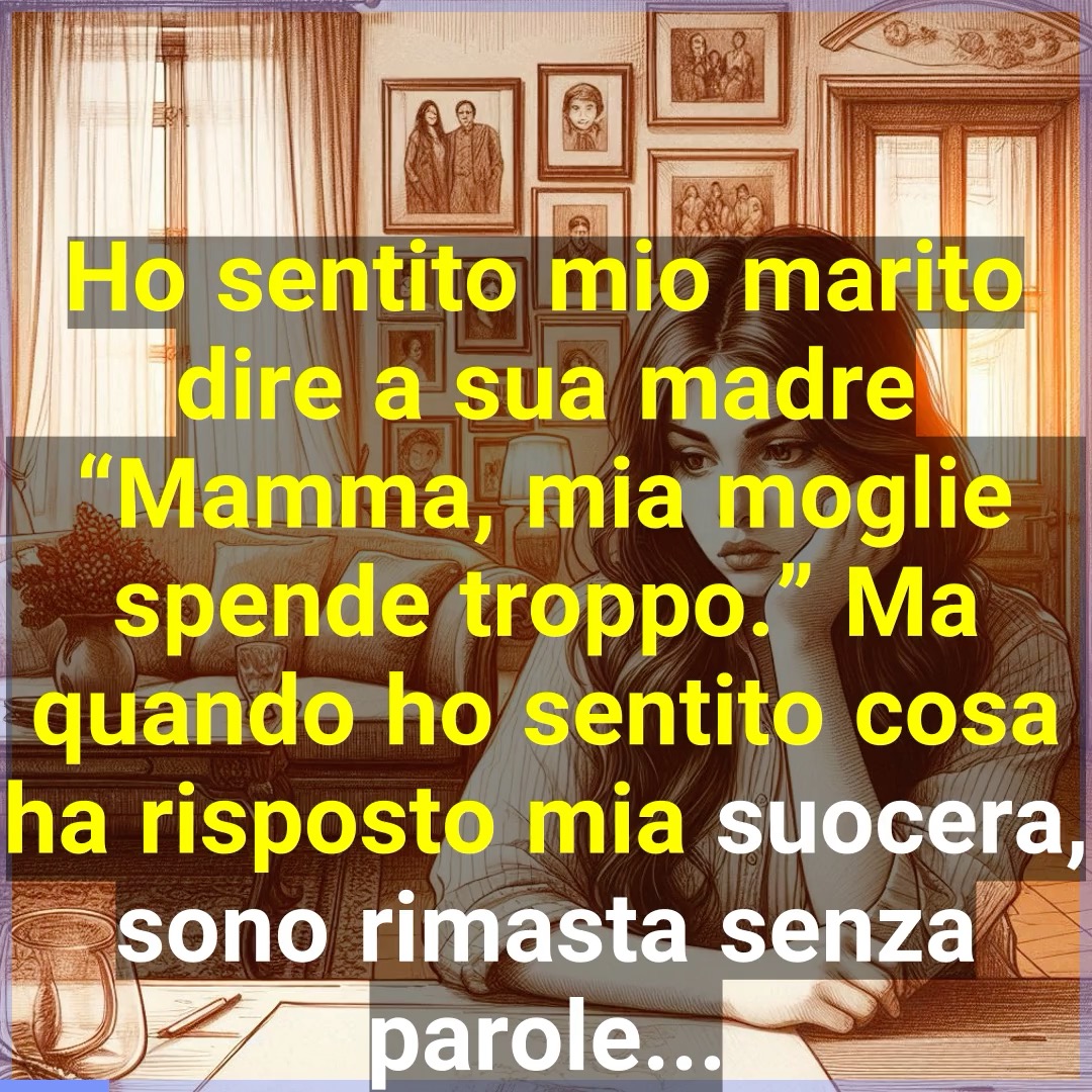 Ho sentito mio marito dire a sua madre “Mamma, mia moglie spende troppo ...
