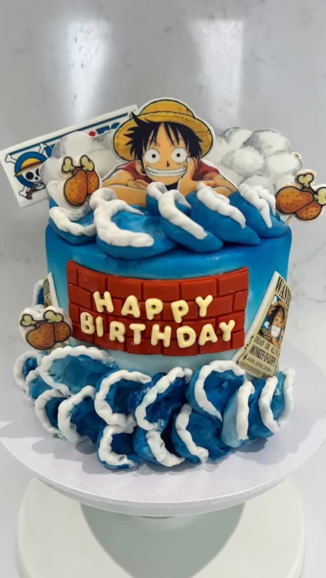 This One Piece themed cake was based on a cake the client had seen