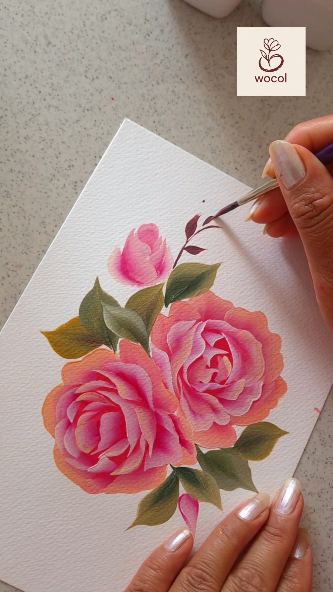 4 simple yet beautiful onestroke flowers painting #wocol