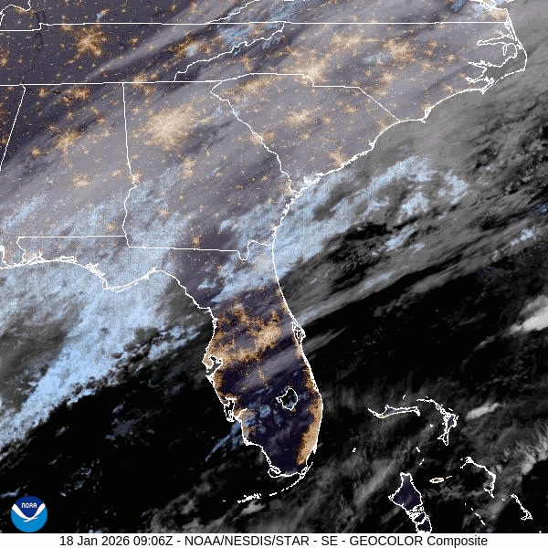 WINTER STORM QUICKLY MOVING OVER SOUTHEAST USA Visible satellite ...