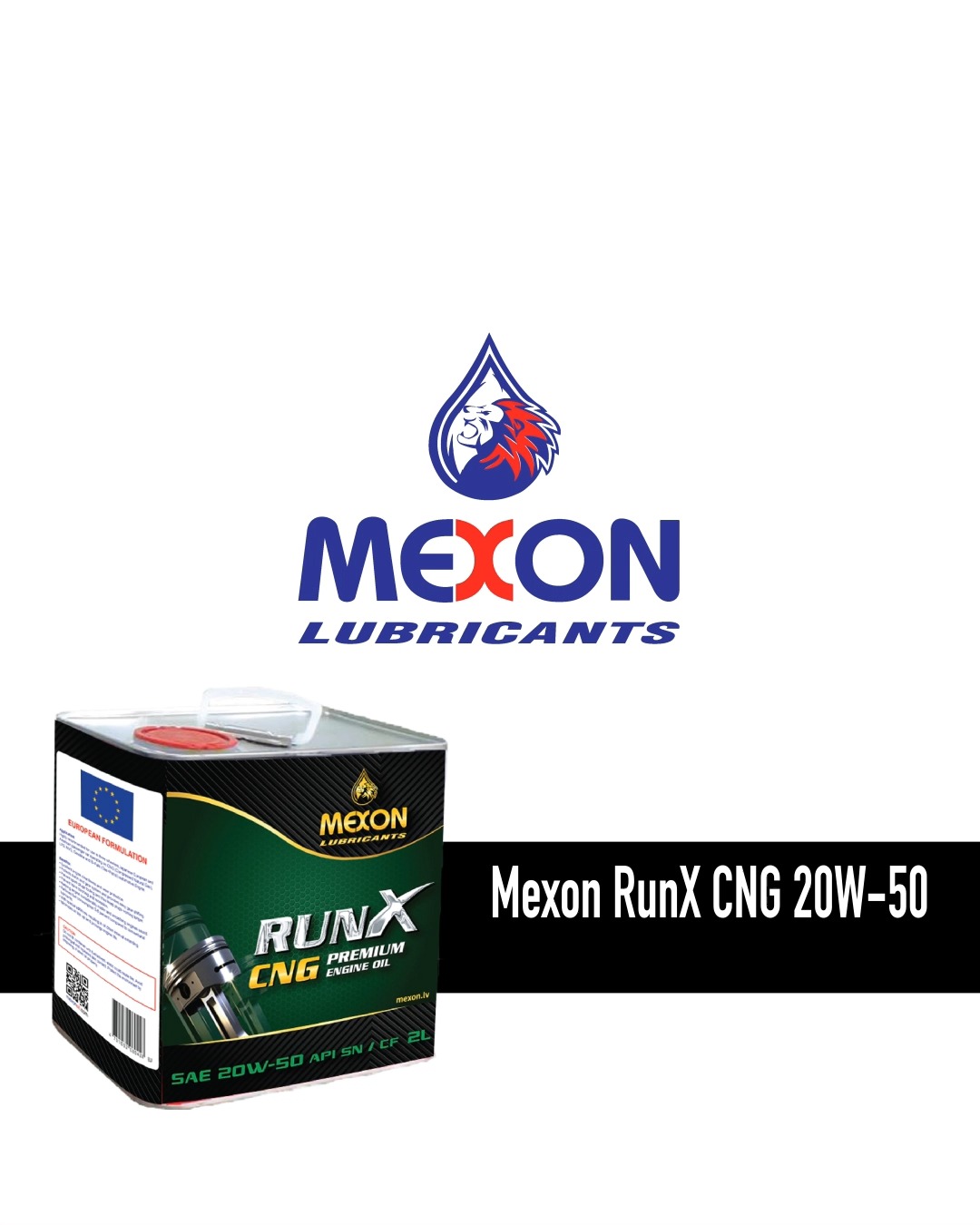 Mexon RunX CNG 20W-50 API SN Pack Size: 2 Liters #mexonlubricants ...