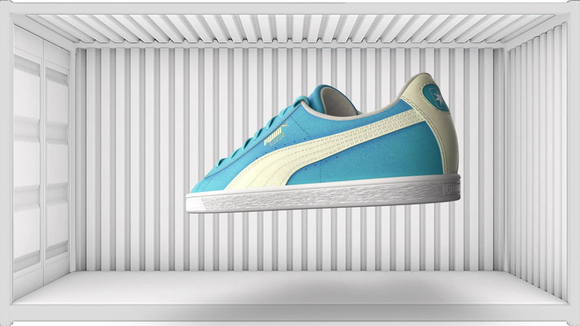 ? Proud to step out in our blue suede PUMA shoes, exclusively 