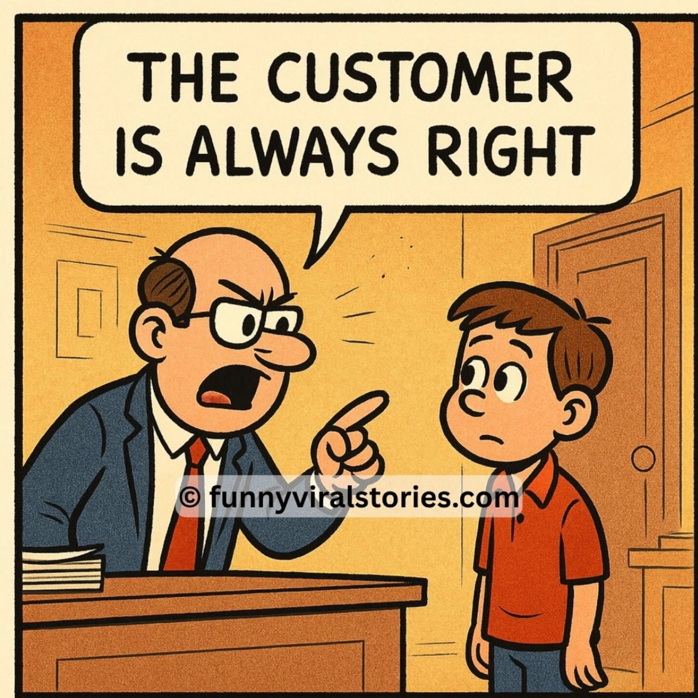 Boss: (Shouting) Little Johnny, come to my office immediately. Little ...