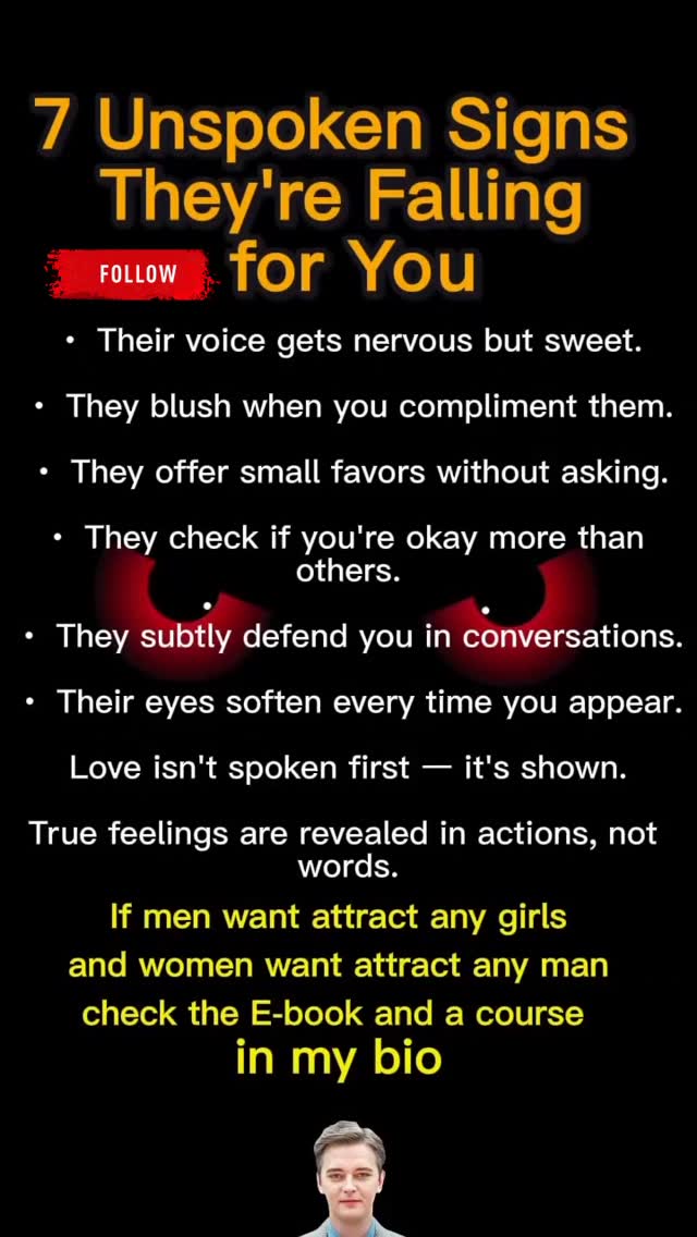7 Unspoken signs they're falling for you Follow me for more and check ...