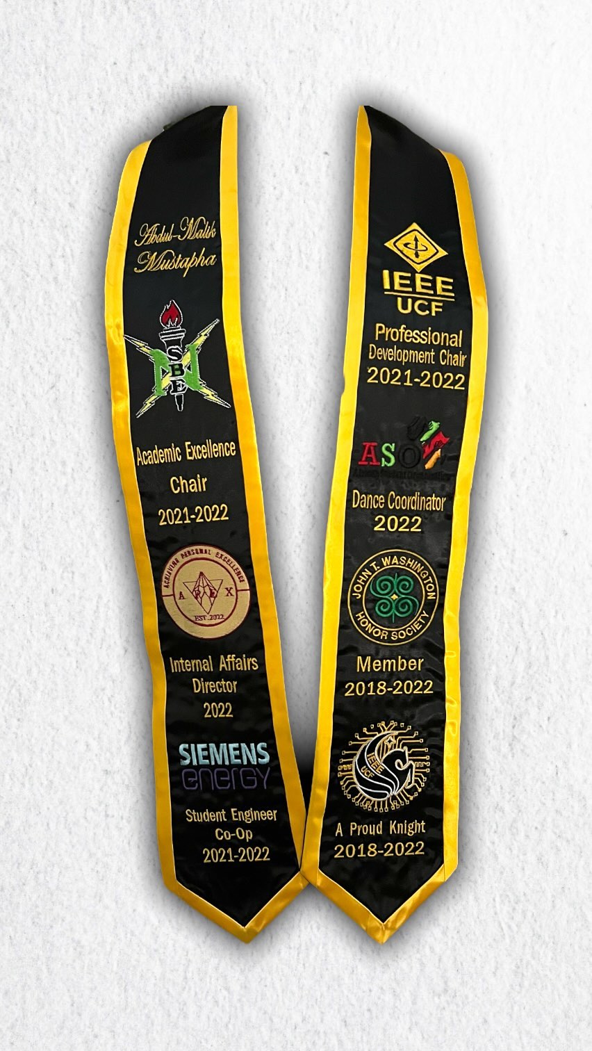 Custom Embroidered Graduation Stole x Electrical Engineering Grad ⚡️👏🏽 ...