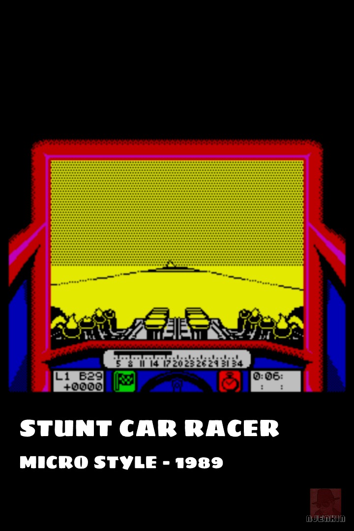 Stunt Car Racer on the ZX Spectrum 128K. Published by Mircro Style