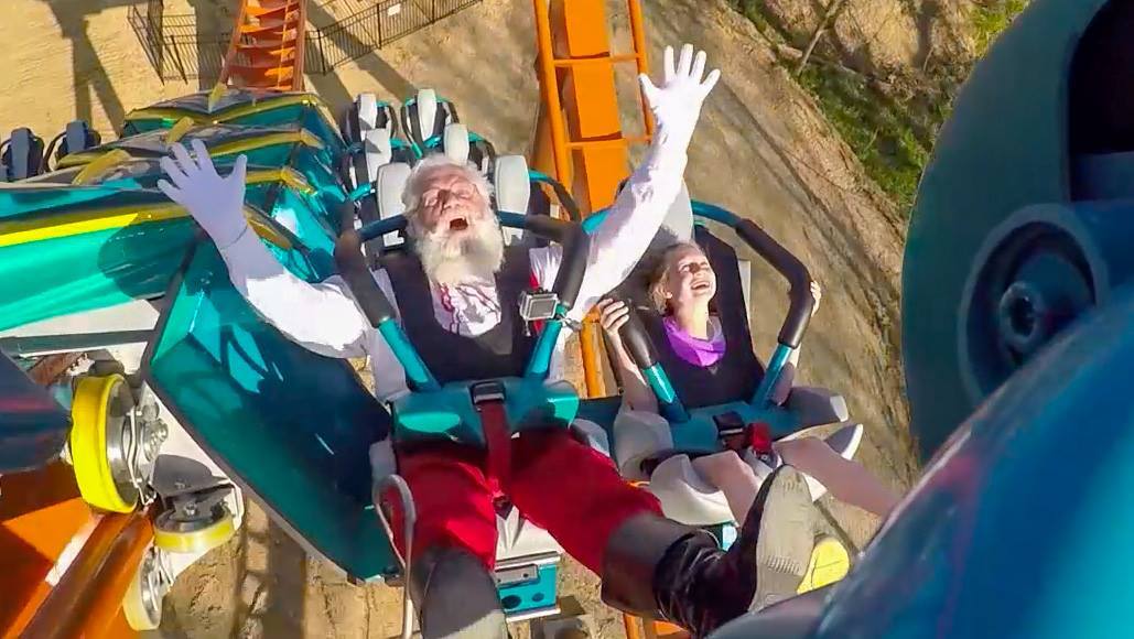 Who needs a sleigh when Santa Claus can fly by roller coaster? We take ...