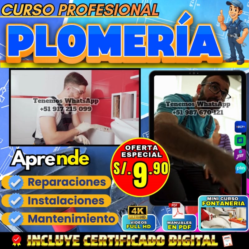 🚰🔧 ¡𝗔𝗣𝗥𝗘𝗡𝗗𝗘 𝗣𝗟𝗢𝗠𝗘𝗥𝗜́𝗔 𝗣𝗥𝗢𝗙𝗘𝗦𝗜𝗢𝗡𝗔𝗟 𝗬 𝗘𝗠𝗣𝗥𝗘𝗡𝗗𝗘 𝗖𝗢𝗡 𝗧𝗨𝗦 𝗣𝗥𝗢𝗣𝗜𝗢𝗦 𝗦𝗘𝗥𝗩𝗜𝗖𝗜𝗢𝗦 ...