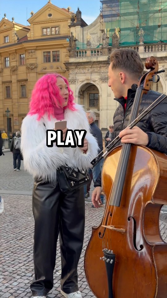 Wait for it 🥹 ️ I was playing the cello on the street in Prague when a ...
