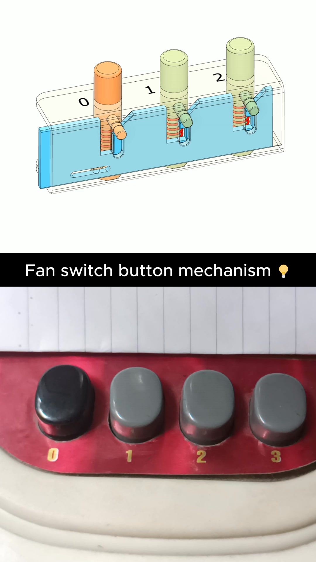 How Fan Switch Buttons Work ⚙ #engineering #mechanism #3dprinting # ...