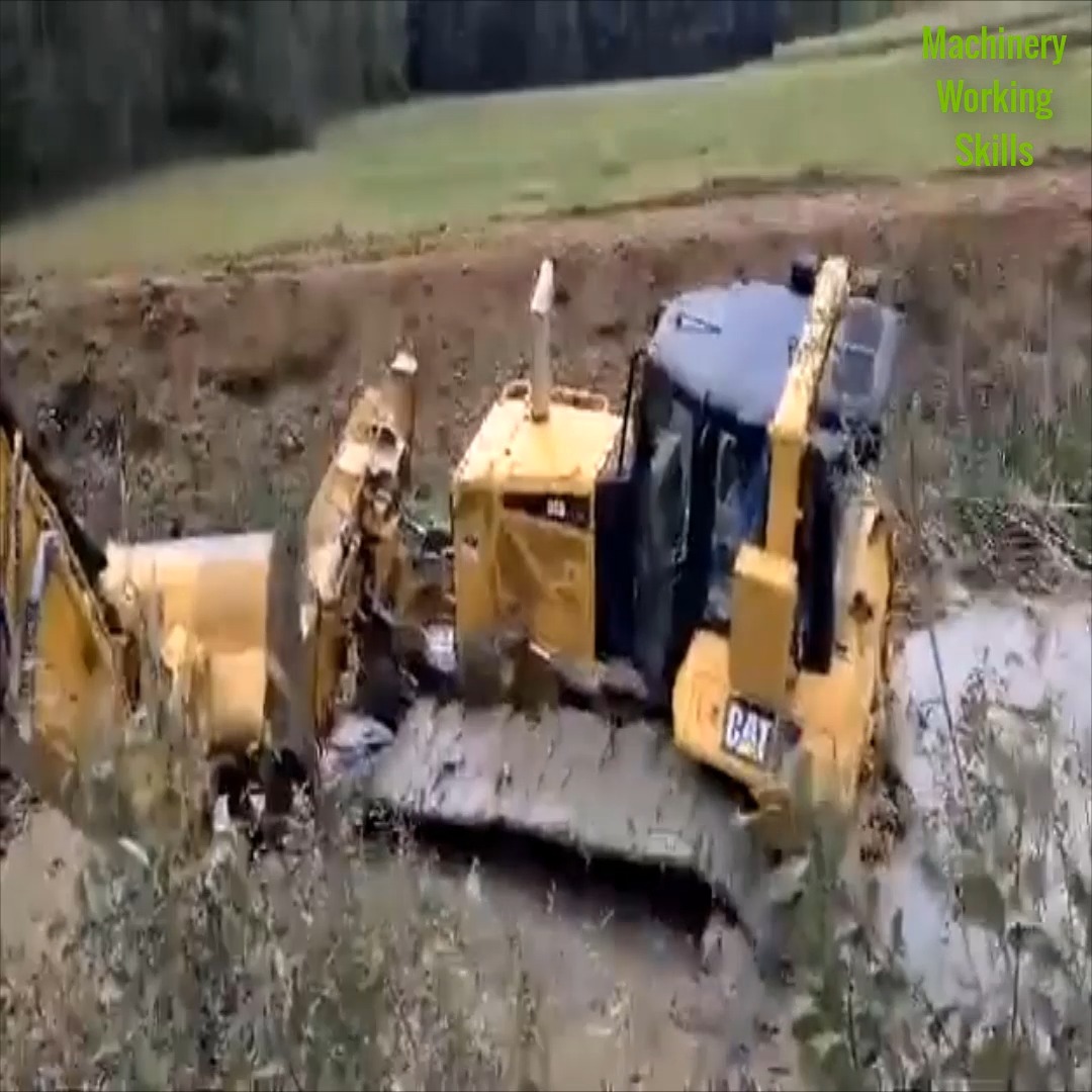 CAT D6 makes a fish pond and CAT D6 gets stuck in the pond | house cat ...