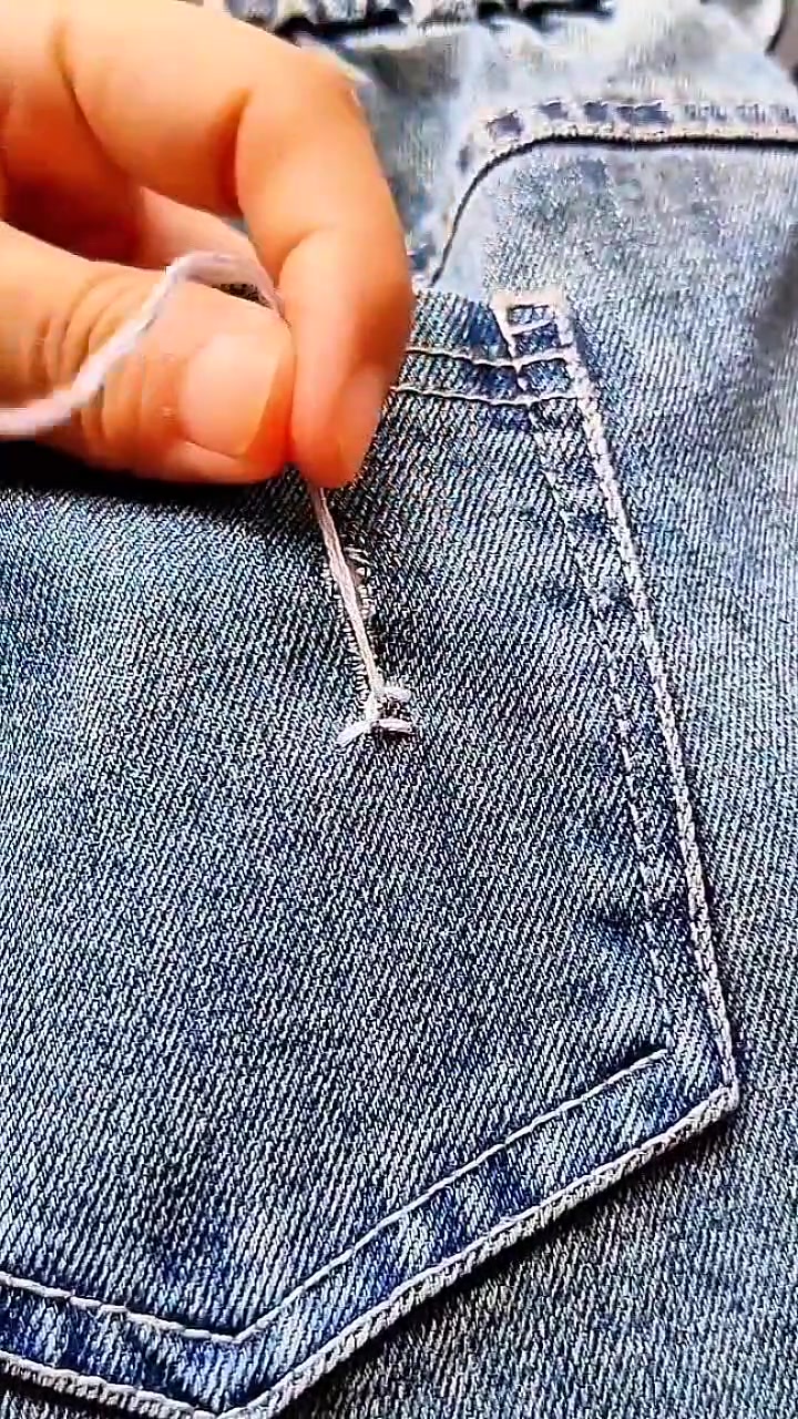 Fishbone repair embroidery 🪡🧶 #fbreelsfyp #fbreelsfypシ゚ #stitch #sewing ...