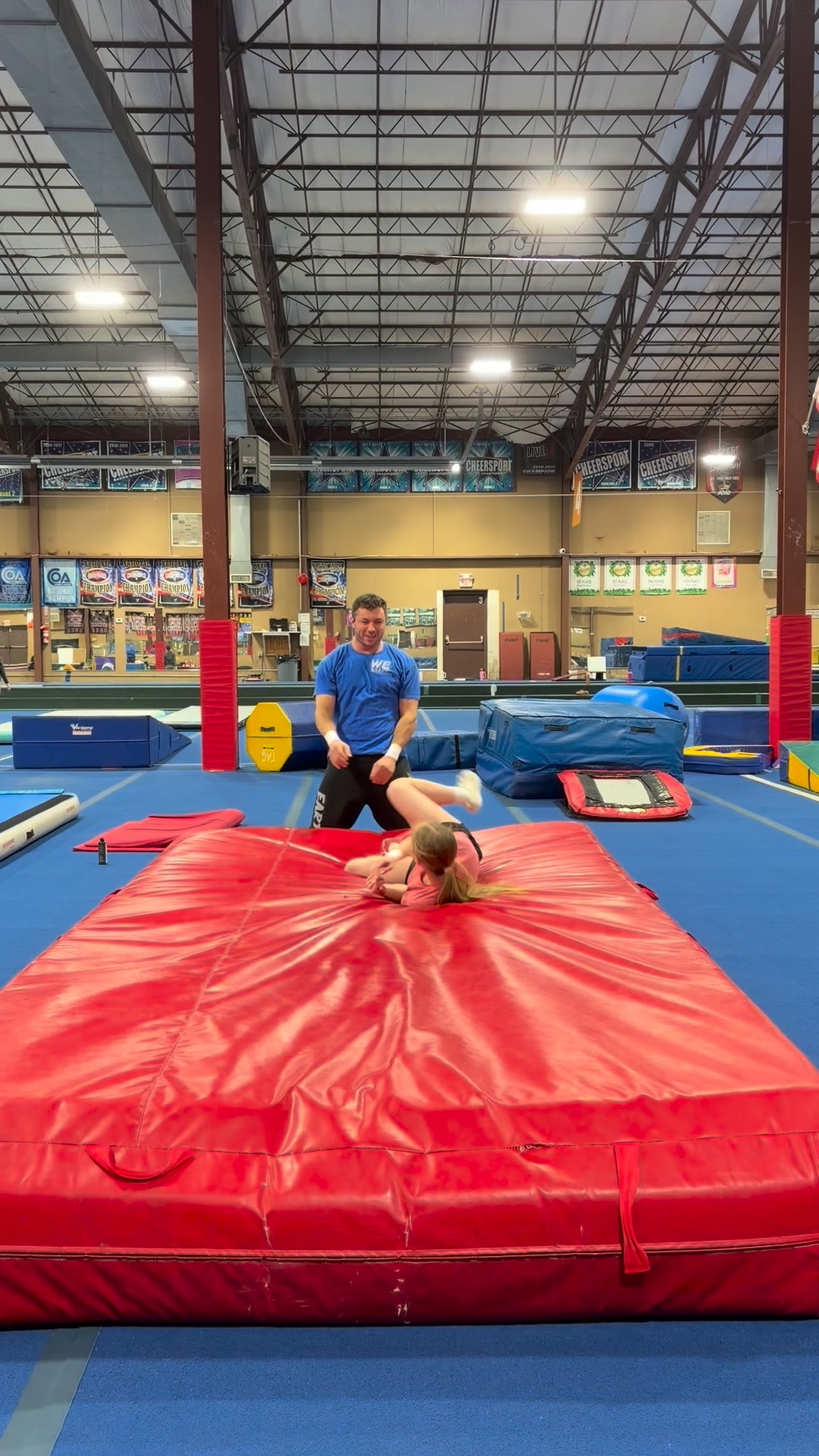 Despite the squeal she is ok 🤣#Sports #cheer #stunt #gym #fails ...
