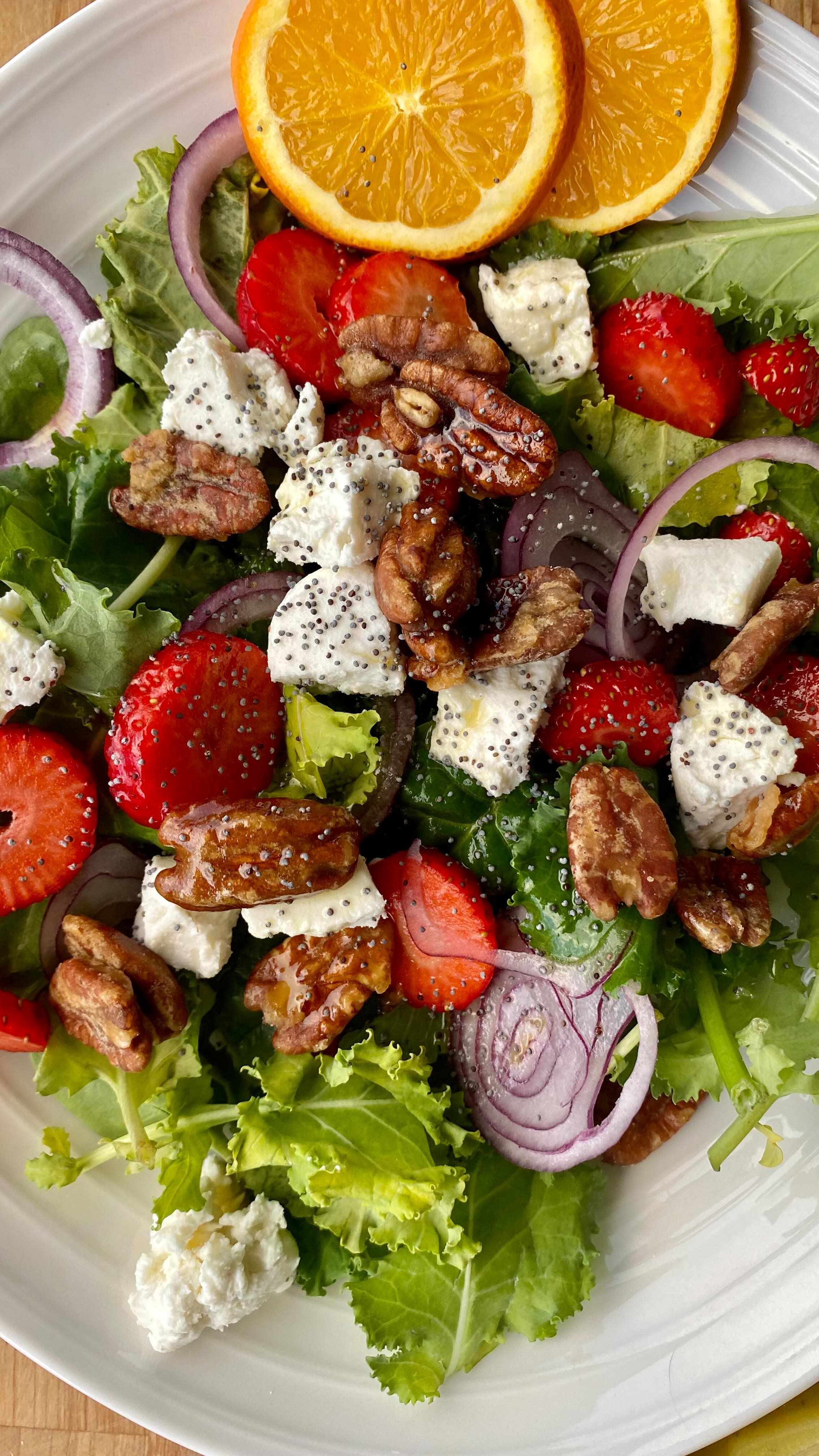 joanna gaines blue cheese dressing shares the simple steps to making her fresh and bright Strawberry Poppy Seed Salad! 🍓🥗 Tune in to #MagnoliaTable @ 11a|10c for the recipe! Classic wedge