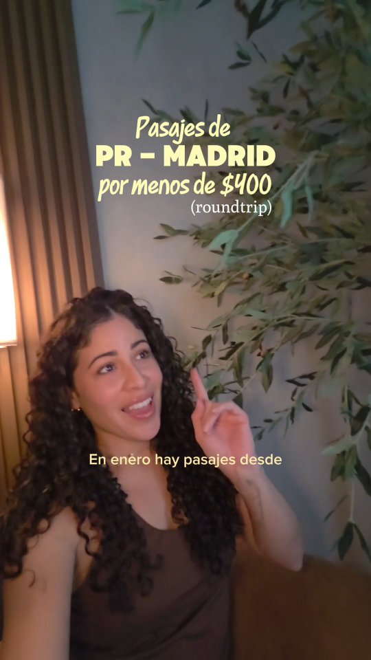 Hay pasajes de Puerto Rico a Madrid por menos de $400 Aquí te dejo un ...