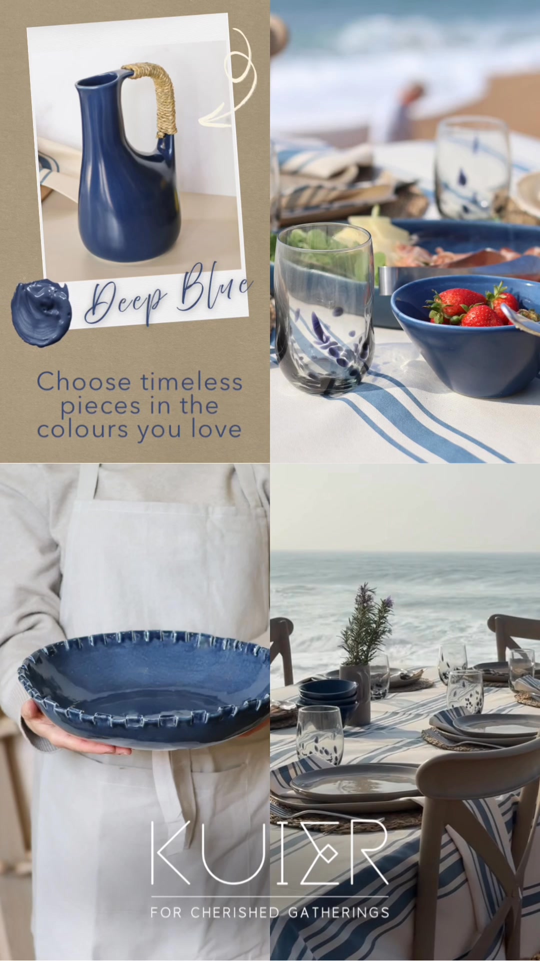 Bring the calm of blue to the moments you gather. From deep-blue jugs ...